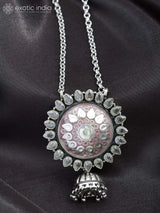 Sterling Silver Jhumka Earrings with Oxidised Finish