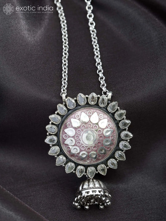 Sterling Silver Jhumka Earrings with Oxidised Finish