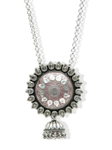Sterling Silver Jhumka Earrings with Oxidised Finish