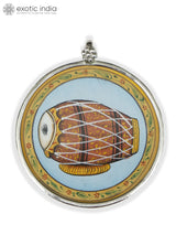 Mridangam Motif Sterling Silver Pendant