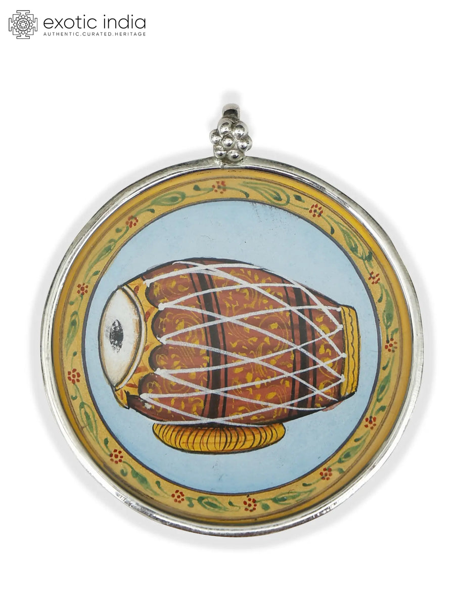 Mridangam Motif Sterling Silver Pendant