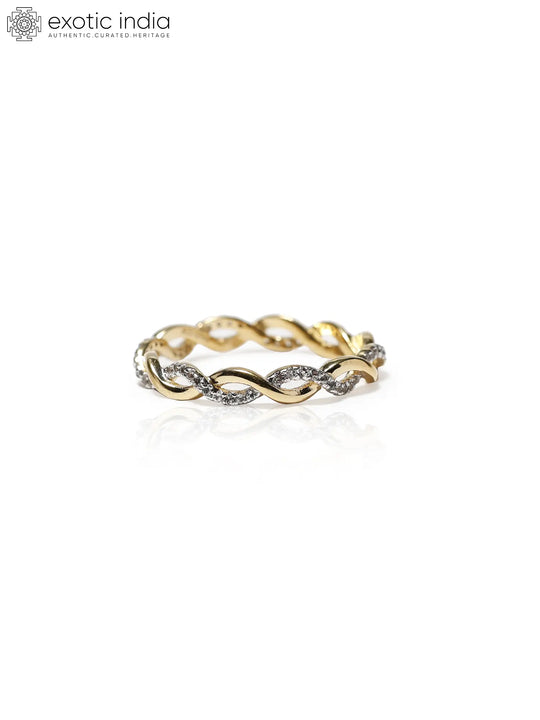 White Topaz Twisted Sterling Silver Ring