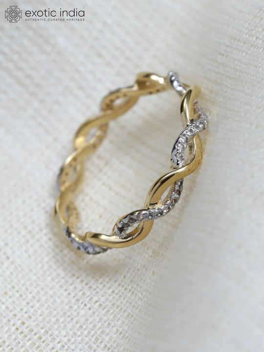 White Topaz Twisted Sterling Silver Ring