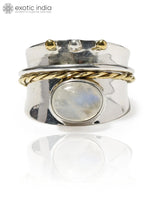 Rainbow Moonstone Sterling Silver Ring