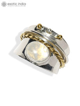 Rainbow Moonstone Sterling Silver Ring