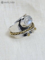Rainbow Moonstone Sterling Silver Ring