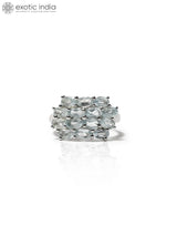 Faceted Blue Topaz Sterling Silver Ring