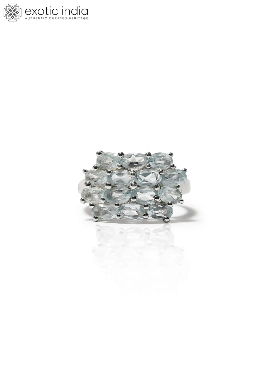 Faceted Blue Topaz Sterling Silver Ring