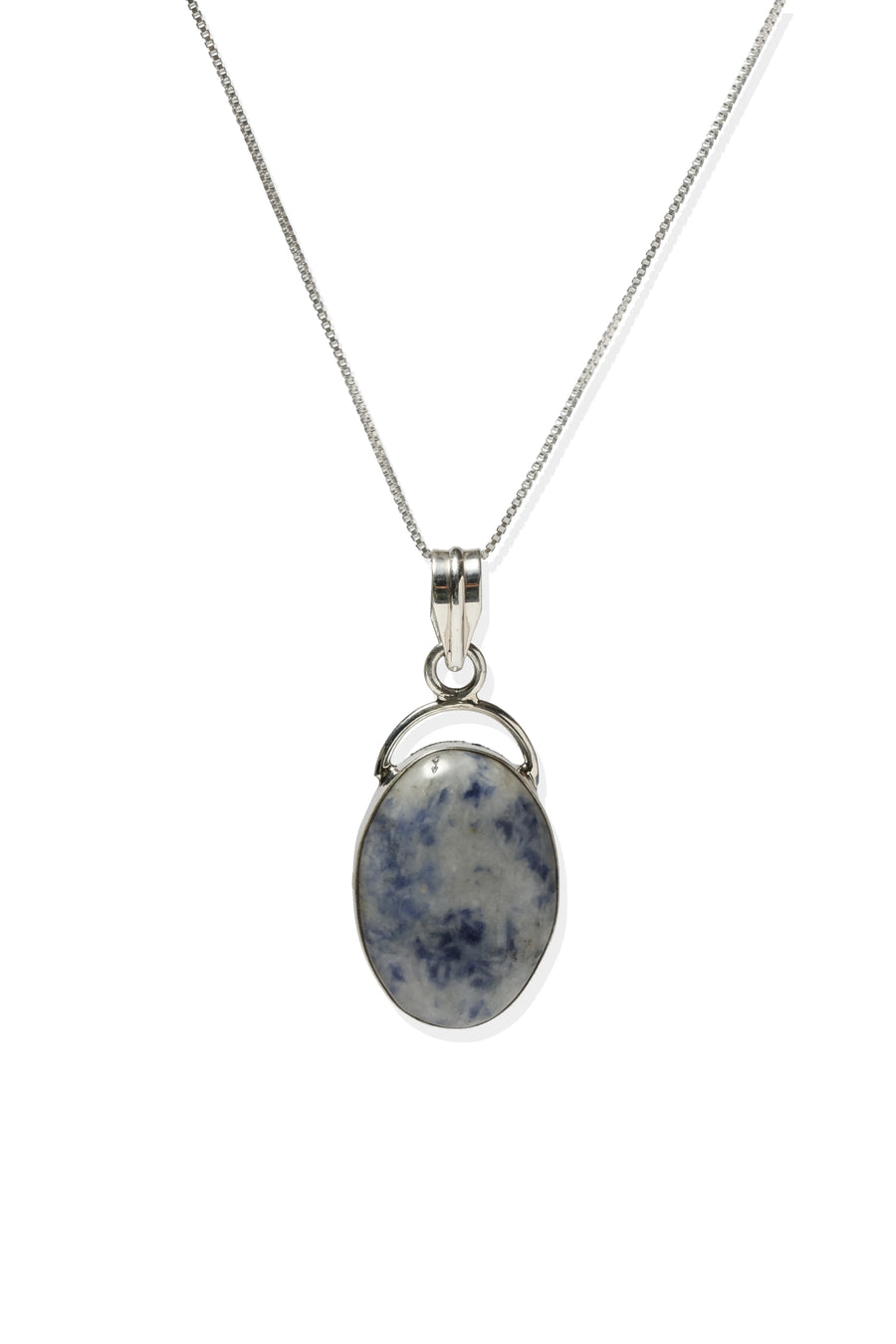 Oval Sodalite Sterling Silver Pendant
