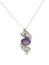 Faceted Oval Gemstone Sterling Silver Pendant