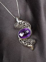 Faceted Oval Gemstone Sterling Silver Pendant