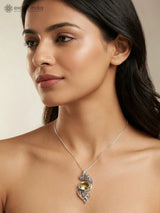 Faceted Oval Gemstone Sterling Silver Pendant