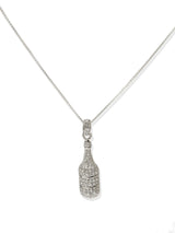 White Topaz Bottle Sterling Silver Pendant