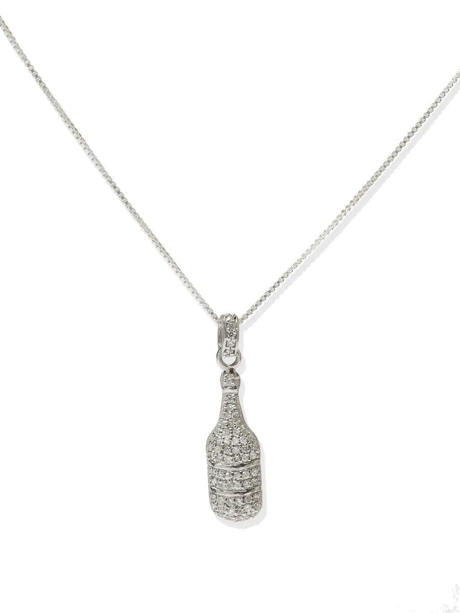 White Topaz Bottle Sterling Silver Pendant