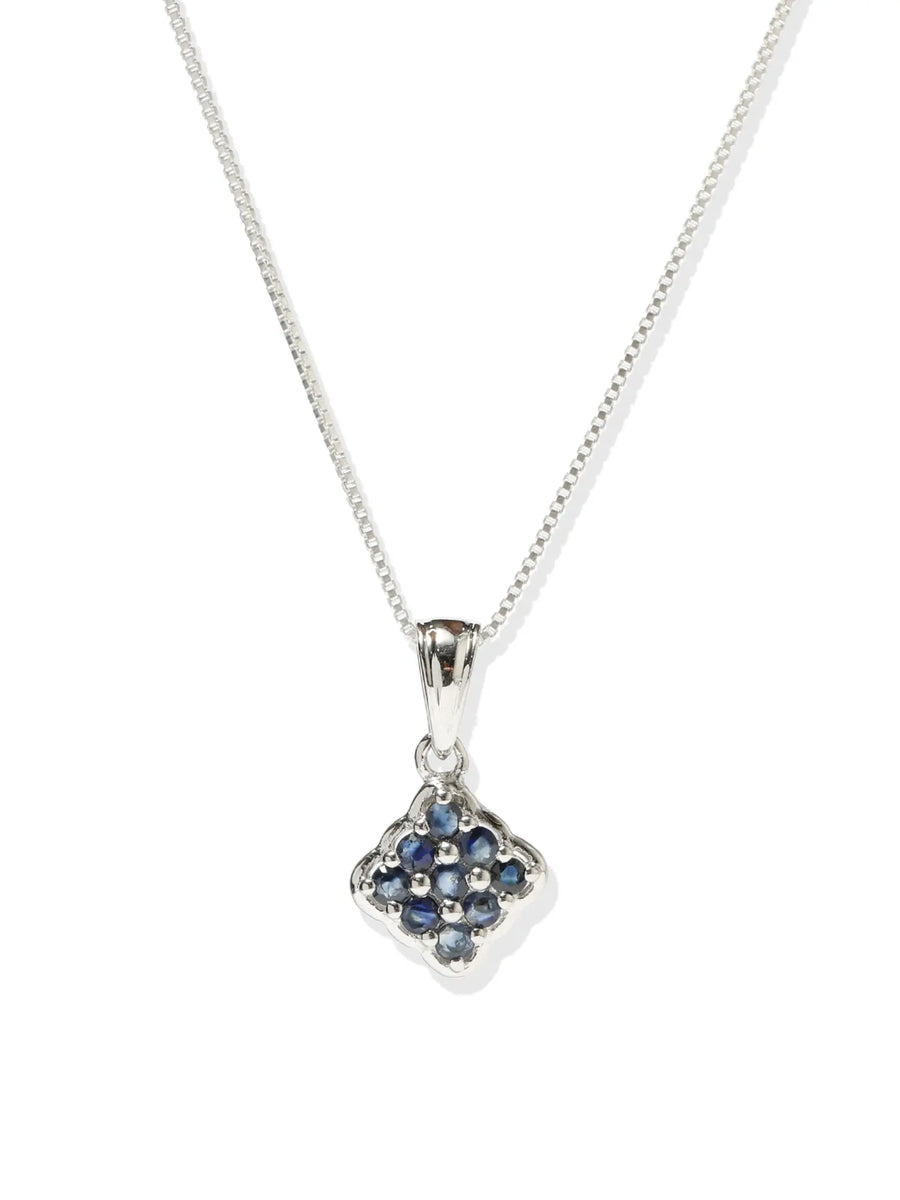 Faceted Sapphire Sterling Silver Pendant