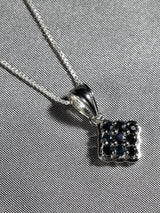 Faceted Sapphire Sterling Silver Pendant
