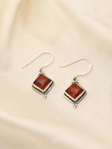 Kite Shape Baltic Amber Sterling Silver Hook Earrings