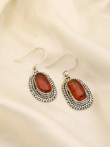 Oval Baltic Amber Sterling Silver Hook Earrings