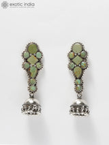 Tibetan Turquoise Sterling Silver Jhumka Earrings