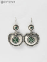 Emerald Sterling Silver Dangle Hook Earrings