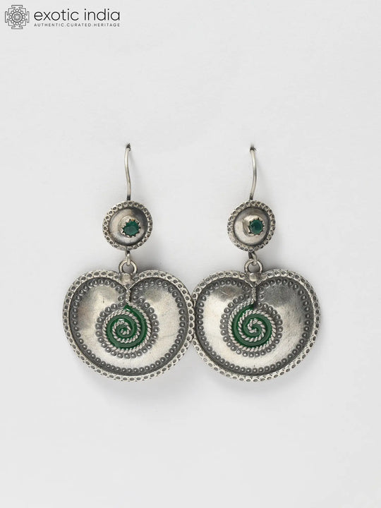 Emerald Sterling Silver Dangle Hook Earrings
