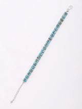 Tibetan Turquoise Sterling Silver Tennis Bracelet