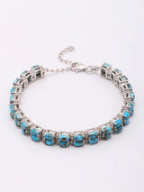 Tibetan Turquoise Sterling Silver Tennis Bracelet