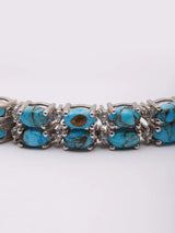 Tibetan Turquoise Sterling Silver Tennis Bracelet