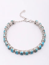 Tibetan Turquoise Sterling Silver Tennis Bracelet