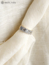 Blue Topaz and Cubic Zirconia Gold Plated Silver Ring