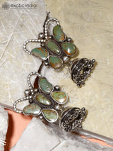 Tibetan Turquoise Butterfly Sterling Silver Jhumka Earrings