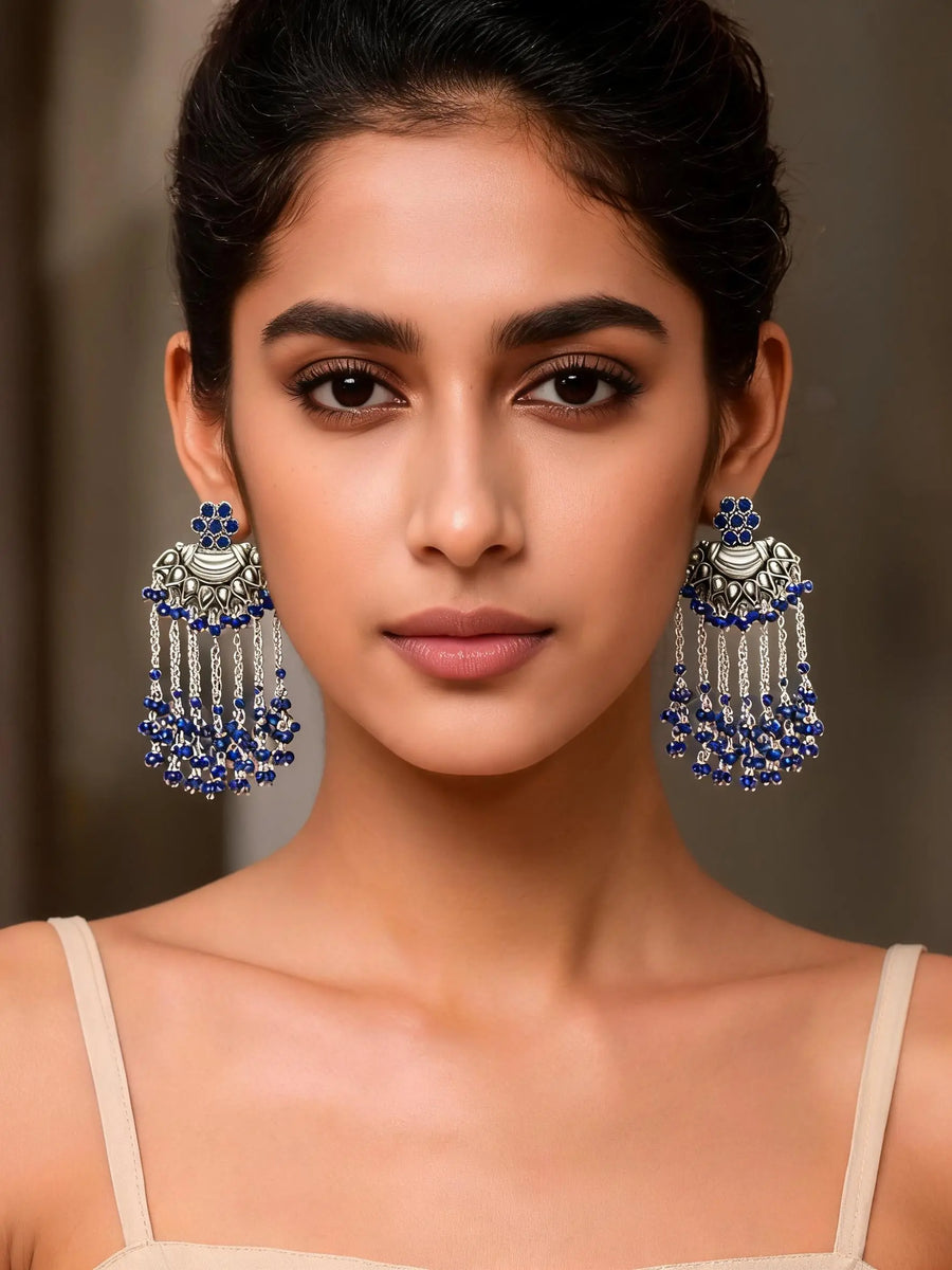Lapis Lazuli Sterling Silver Shower Earrings