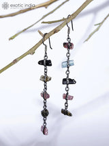 Tourmaline Chip Sterling Silver Dangle Earrings