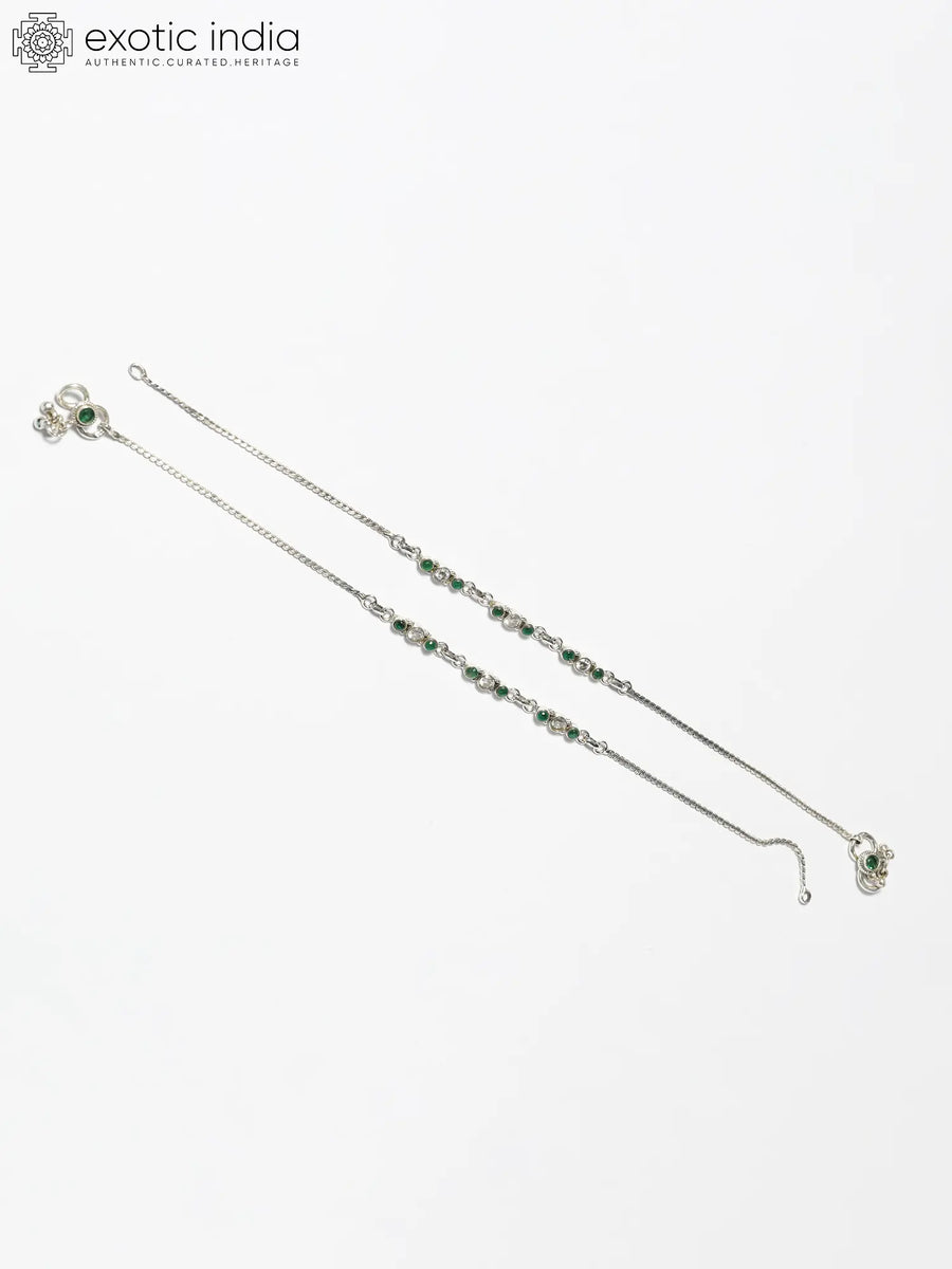 Green Onyx Sterling Silver Anklet
