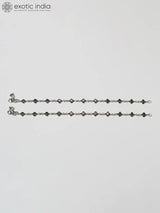 Faceted Green Onyx and CZ Sterling Silver Anklet