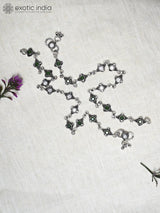 Faceted Green Onyx and CZ Sterling Silver Anklet