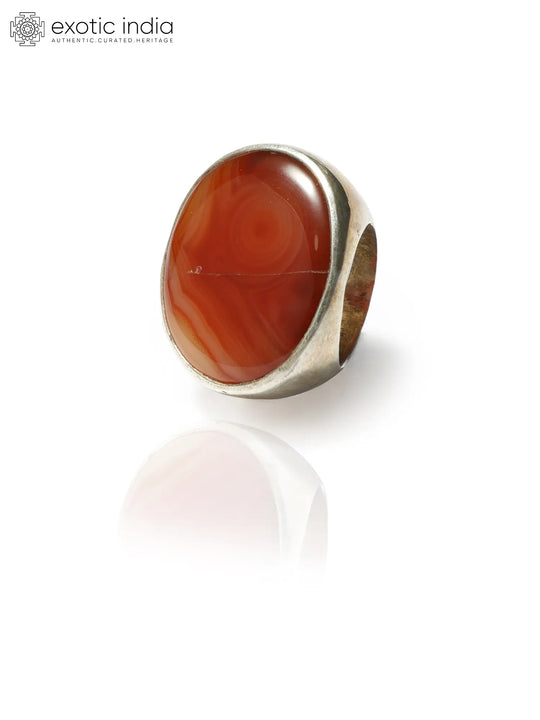 Oval Sardonyx Banded Agate Sterling Silver Ring
