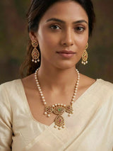 Colourful Meenakari Brass Necklace Set with Earrings