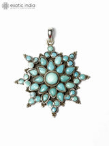 Turquoise Star Motif Sterling Silver Pendant