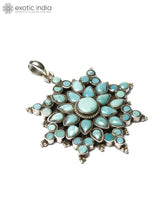 Turquoise Star Motif Sterling Silver Pendant
