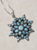 Turquoise Star Motif Sterling Silver Pendant
