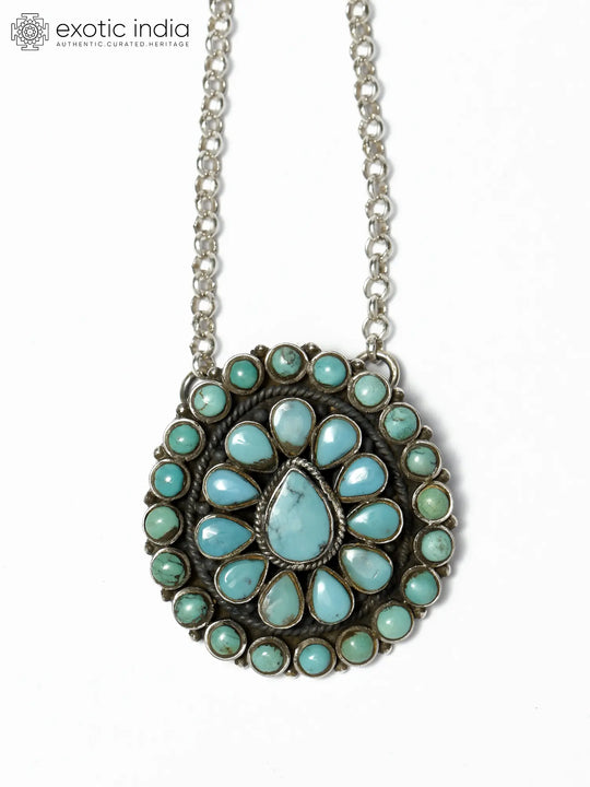 Tibetan Turquoise Sterling Silver Pendant