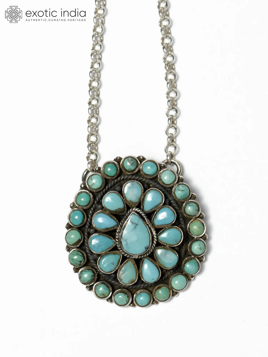 Tibetan Turquoise Sterling Silver Pendant