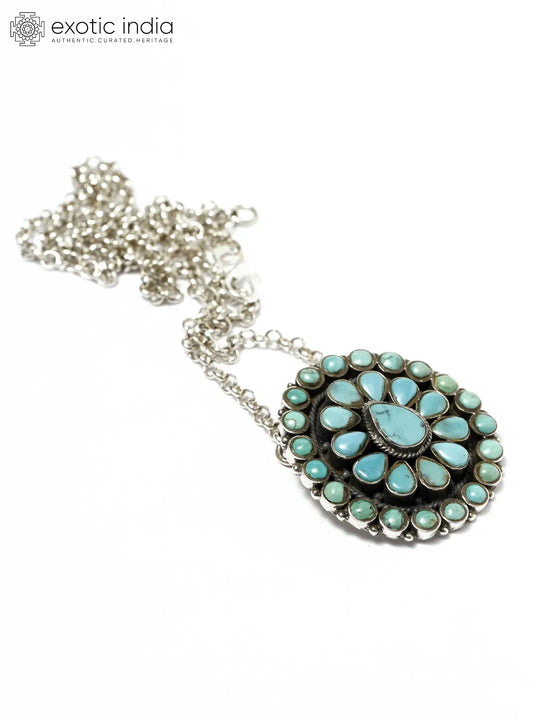 Tibetan Turquoise Sterling Silver Pendant