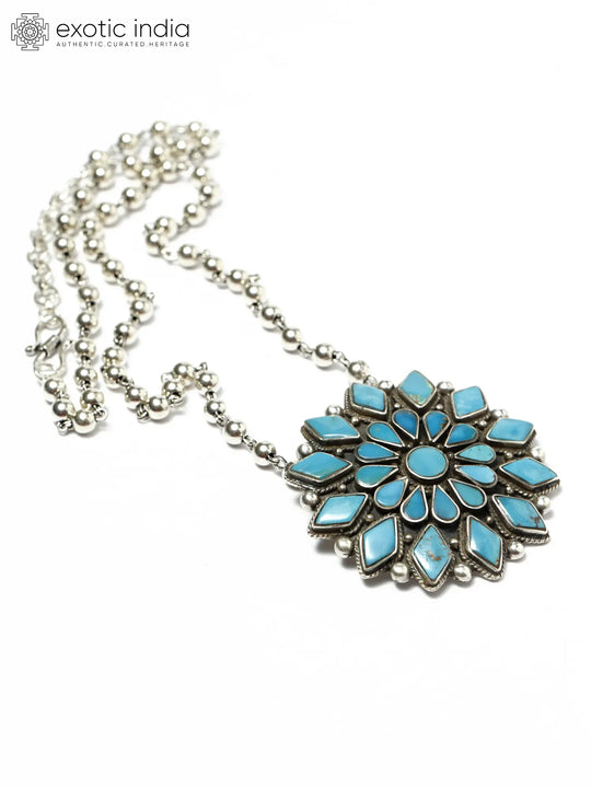 Persian Turquoise Sterling Silver Pendant