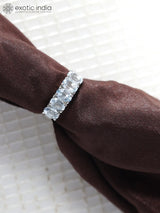 Oval Faceted Blue Topaz Sterling Silver Ring