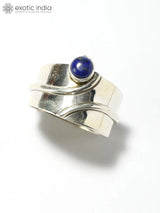 Lapis Lazuli Round Cut Sterling Silver Ring