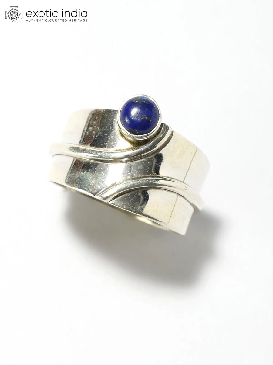 Lapis Lazuli Round Cut Sterling Silver Ring