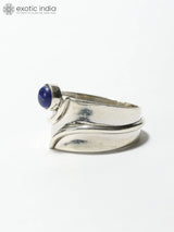 Lapis Lazuli Round Cut Sterling Silver Ring