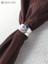 Lapis Lazuli Round Cut Sterling Silver Ring